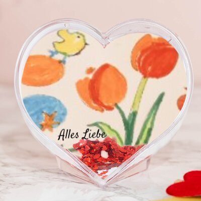  Herz ❤️ Glas mit kleinen schwimmenden ❤️ Herzen in Wasserbewegung  Its Magic Magische Momente 